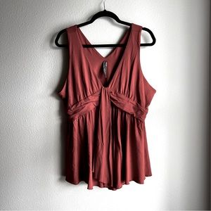 Anthropologie XL copper draped V neck tank NWOT